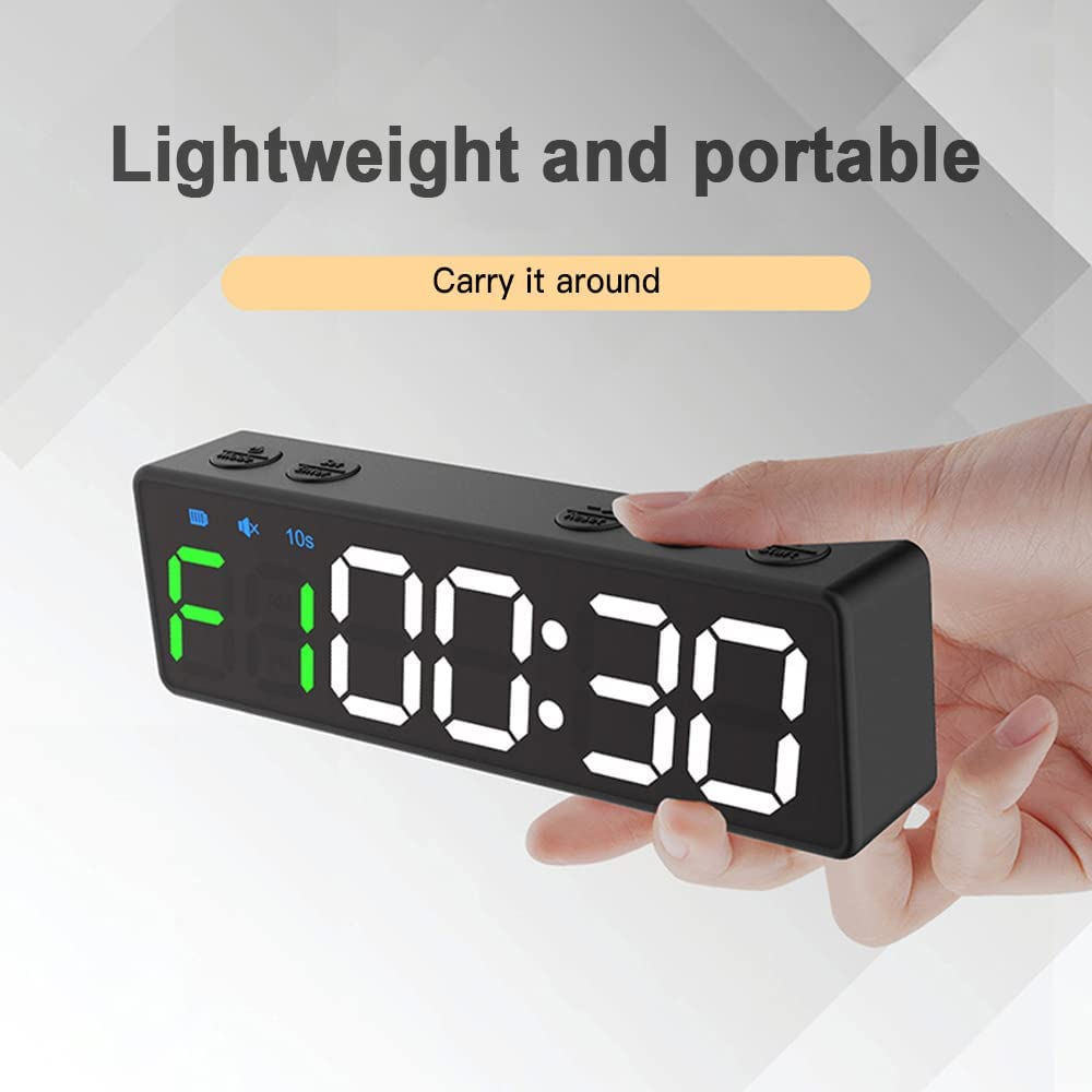Mini Gym Timer Rechargeable Stopwatch Portable Countdown/Up Clock with Magnetic Back for Home Gym Fitness Training image number 4