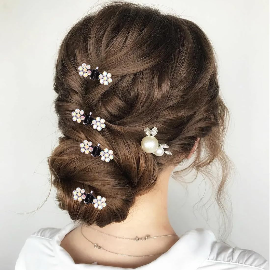 LAKJUOZ Pack of 24 Mini Rhinestone Hair Clips, Mini Metal Hairpin, Plum Diamond Hair Clip, Suitable for Girls, Women, Hair Accessories, Wedding, Prom, Headpiece image number 1