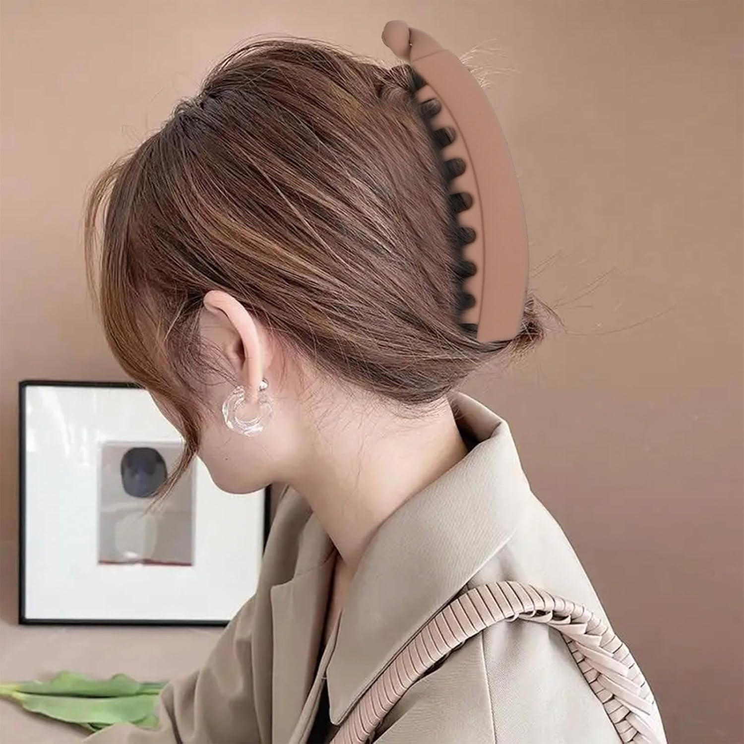 Ehuihuan Banana Hair Clip, Banana Clip Hair, Banana Hair Clips, Women'S Large Hair Clip, Thick Hair, Banana Hair Clip, Ponytail Banana Clip, Fishtail Hair Clip, 13 X 3 Cm, 4 Pieces image number 4