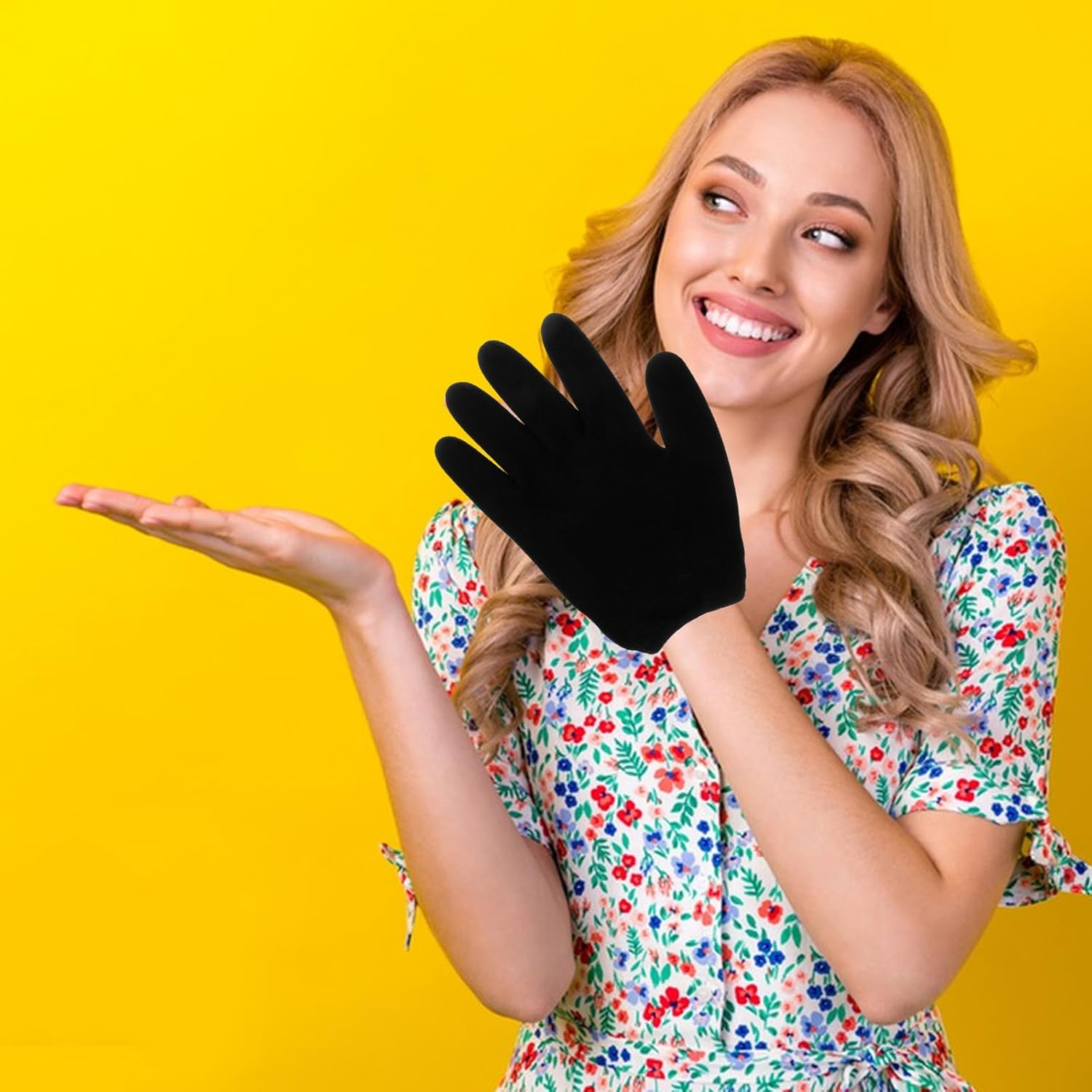 Hydrating Gel Hand Gloves for Moisturizing Exfoliating Skin Brightening Treatment for Dry Cracked Hands Reusable Silicone Spa Mittens for Softening and Repairing Suitable for Men image number 1