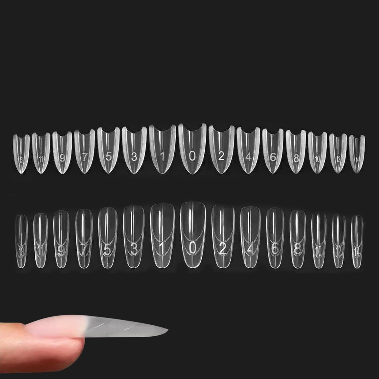 240 Piece Nail Forms, Nail Extention Tips Forms, Fingernails Crafting Sandwich-Structure, Professional Acrylic & Gel Nails Extension Form, Easy to Use for Sculpting, Strong & Flexible