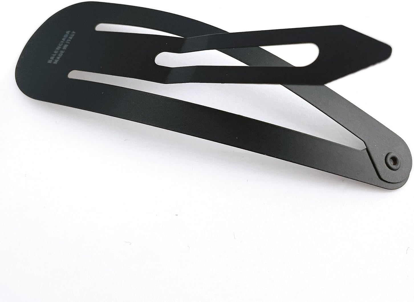 Balenciaga BB Logo Hair Clip, Matte Black/Gold 699021 TZ01G 5610, ワンサイズ, Stainless Steel, No Gemstone image number 1