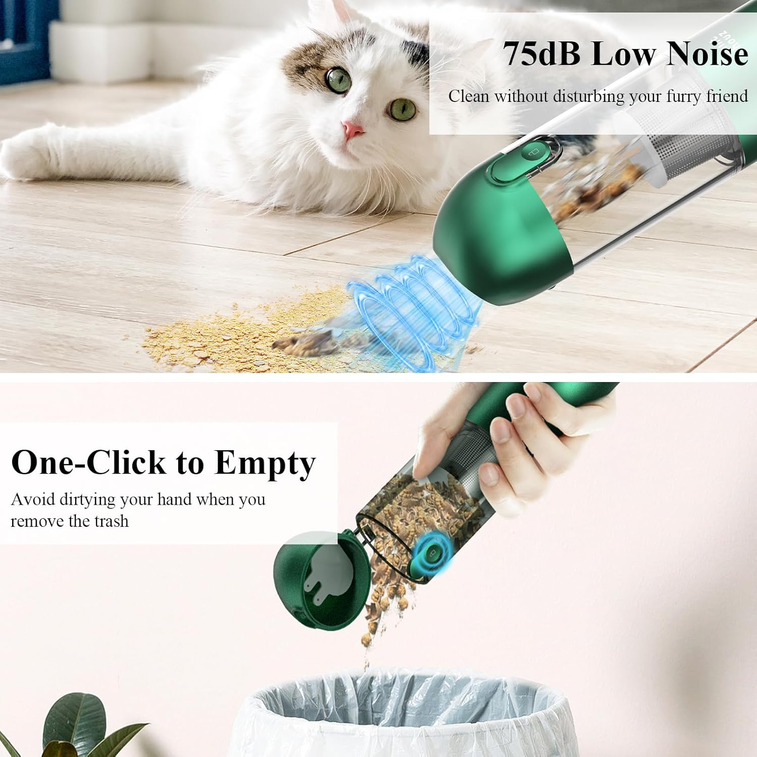 Minthouz 17000Pa Handheld Vacuum - 120W Rechargeable Cordless Car Vacuum Cleaner with LED/SOS Light for Car Home Keyboard image number 4