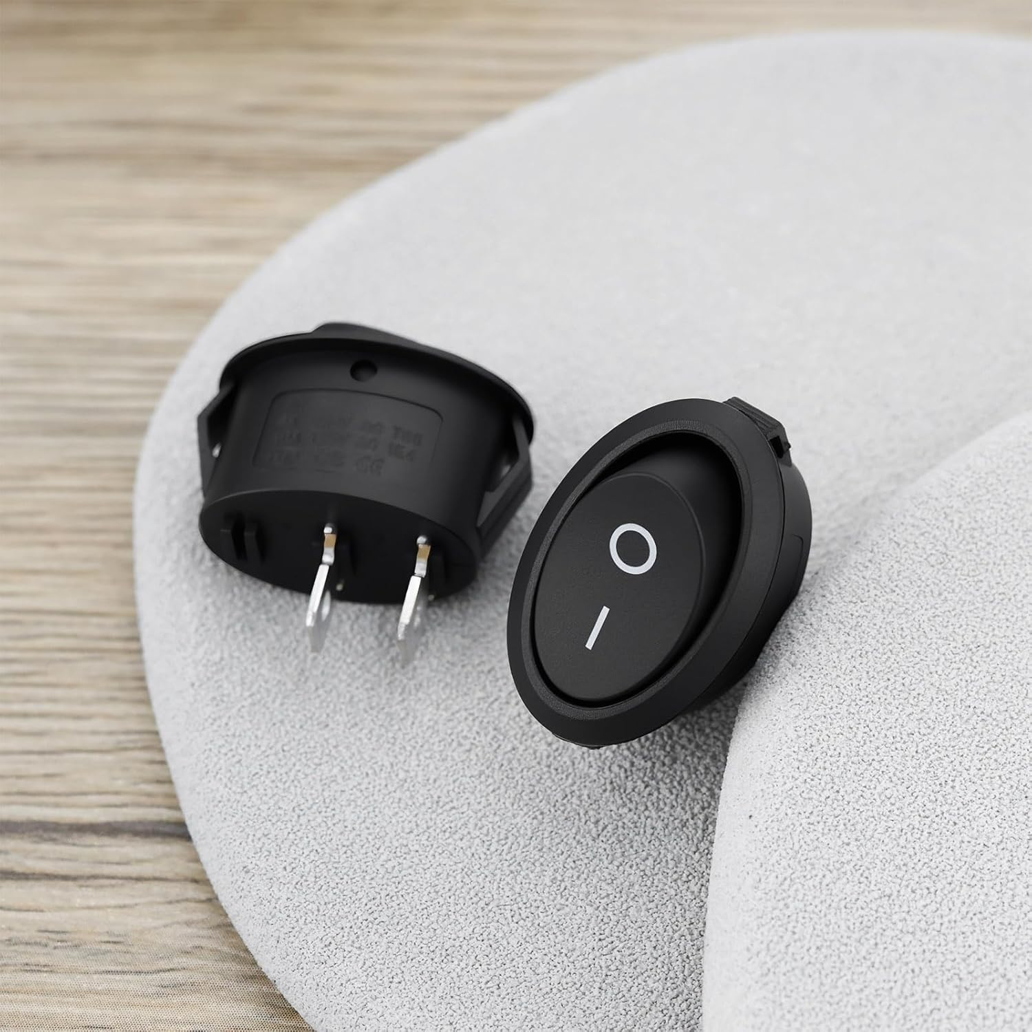 YINETTECH 5Pcs SPST Oval Rocker Switch 2Pin Toggle Switch 6A/250VAC 10A/125VAC for DIY Electronics image number 5