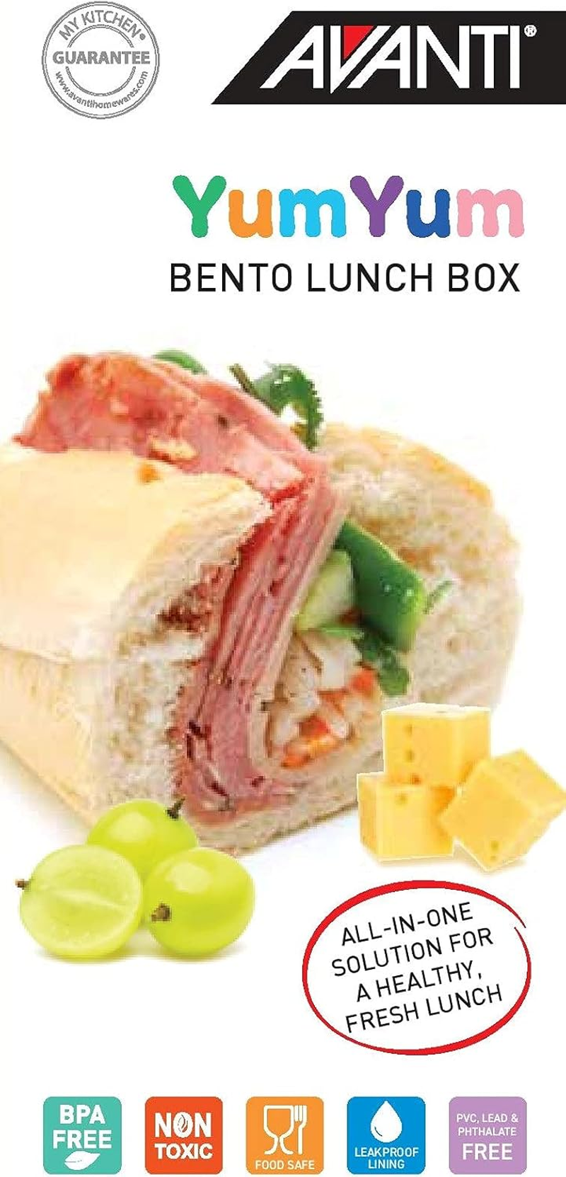 Avanti Yumyum Bento/Lunch Box, Lipstick Pink image number 2