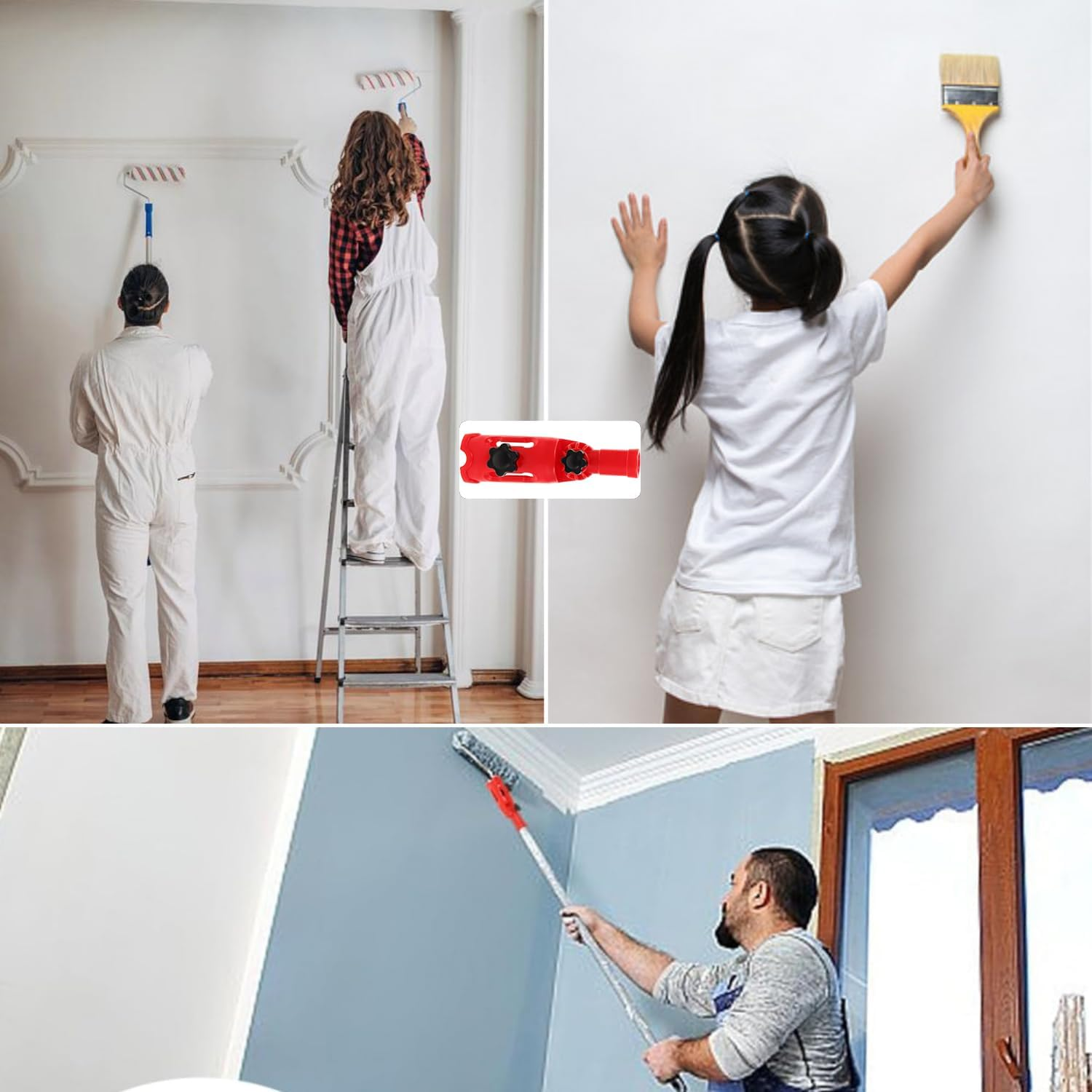 Taicols Multi-Angle Paint Brush Extender, Paint Edger Tool for High Ceilings, Extension Pole Attachment, Corner Painting Tool for Walls, Corners, Edge,Paint Roller Holder,Paint Brush Extender Holder image number 4