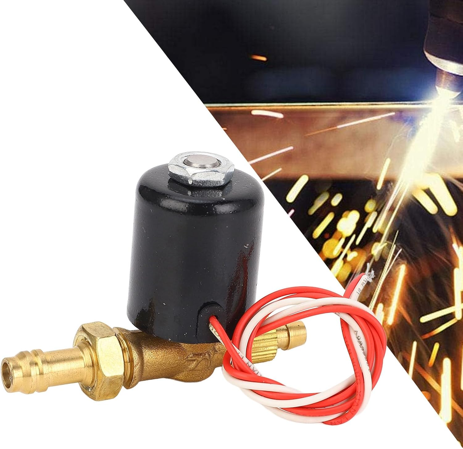 24V Electric Solenoid Valve, Normally Open Water Air Solenoid Valve with Duplex Display Terminals for Welding Machine, Clean Gases, and Liquids (DC24V) image number 6