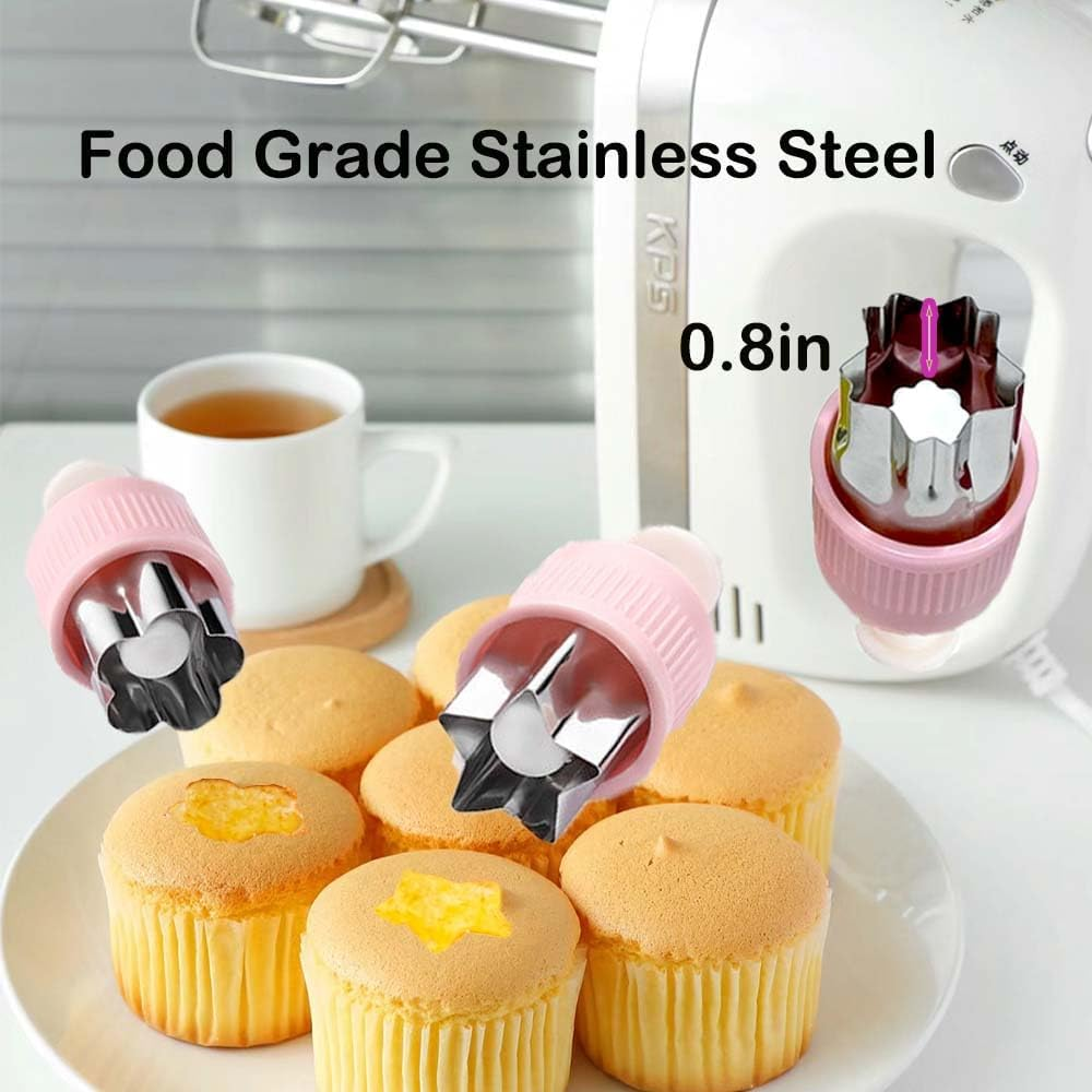 6 Cupcake Corers and Filler Tool Set Cake Digging Hole Maker Pastry Cupcake Corer Plunger Cake Filler Stainless Steel Reusable Kitchen Baking Decoration Cookie Dunker Tool Pastry Filling Accessories image number 5