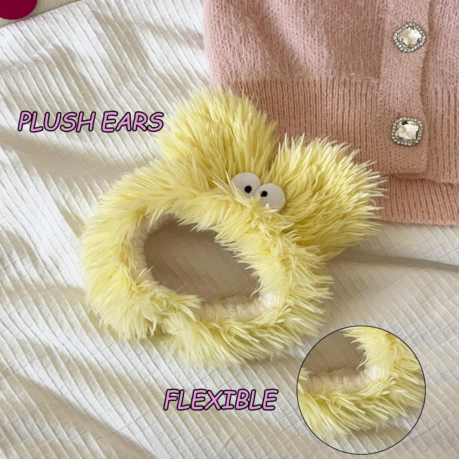 KASESSS 2-Piece Skincare & Spa Headband - Fleece Elastic Headbands for Women, Girls - Washing Face, Yoga, Sports image number 5