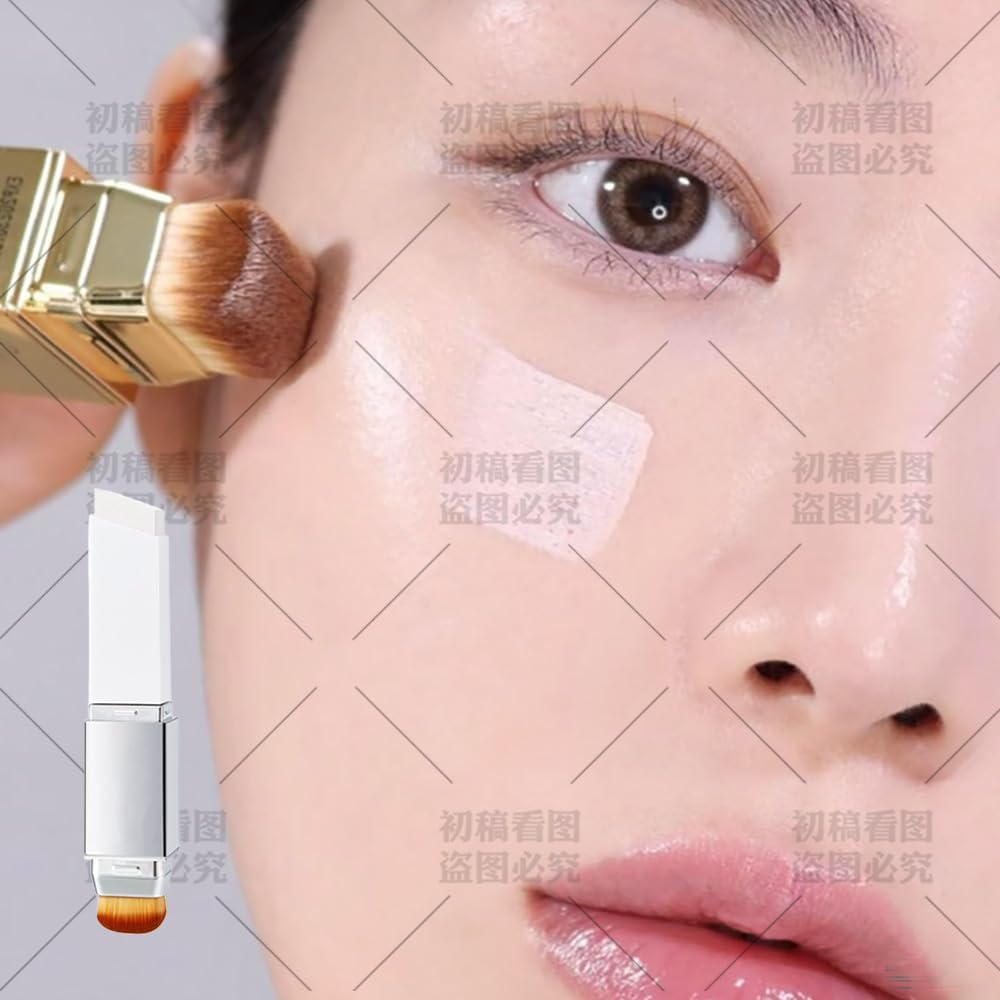 Depehelp Color-Changing Foundation Stick Medium to Full Coverage Dewy Finish Base Makeup, with Detachable Brush, Dewy Finish Base Makeup for Daily & On-The-Go (NATURAL)