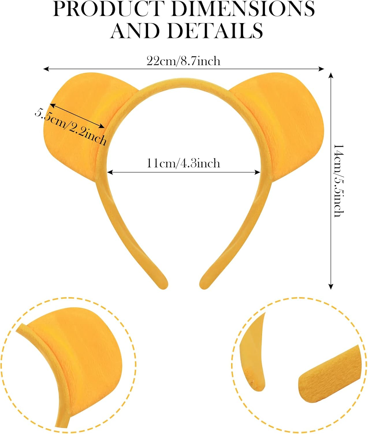 Cindeer 3 Pcs Zoo Animal Ear Costume Headband Jungle Safari Plush Ear Hair Hoop for Adult Animal Party Cosplay Prop image number 4