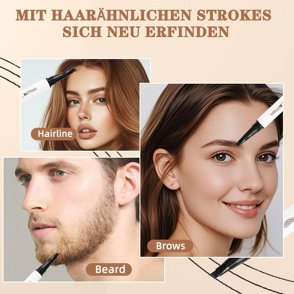 Pack of 2 Magic Microblading Eyebrow Pencil with 4 Micro Fork Tips, Smudge-Proof Eyebrow Colour, Provides Natural Looking, Defined Eyebrows image number 3