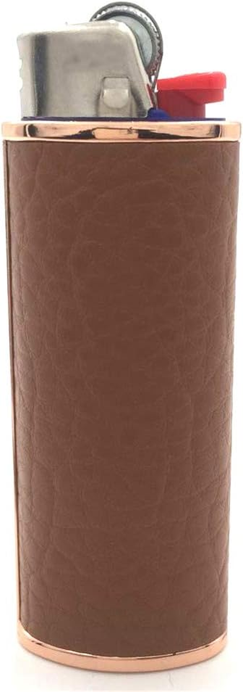 Metal Black Leather Lighter Case Cover Hold