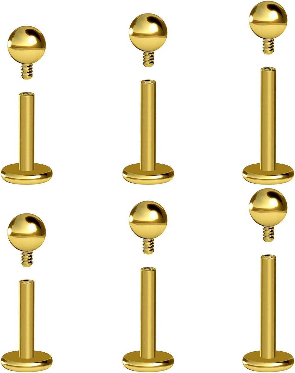 Newkeepsr 16G Internally Threaded F136 Implant Grade Titanium Labret Monroe Lip Tragus Helix Earrings Studs image number 6