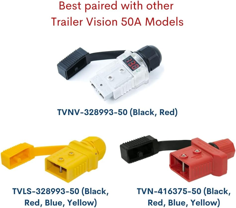 Trailer Vision 50A Anderson Connector Cover - 50Amp Anderson Plug Mounting Kit Assembly with LED Power Indicator - UV Insulated Protection for RV, Trucks, Solar, Marine, Mobile, Industrial (50A Blue) image number 3