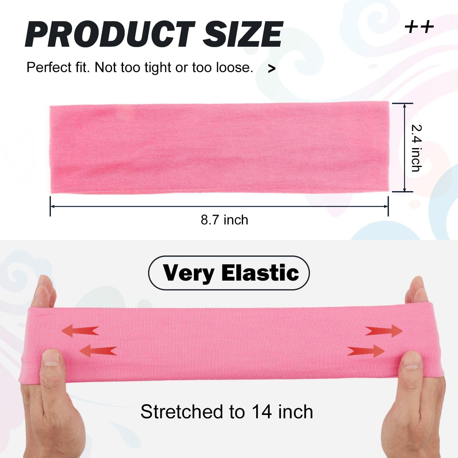 9Pcs Headbands for Women & Men, Non Slip Sweat Band Fashion Elastic Head Bands for Women'S Hair, Soft Hair Bands Cotton Cloth Stretchy Headband for Daily Workout Yoga Running Sports