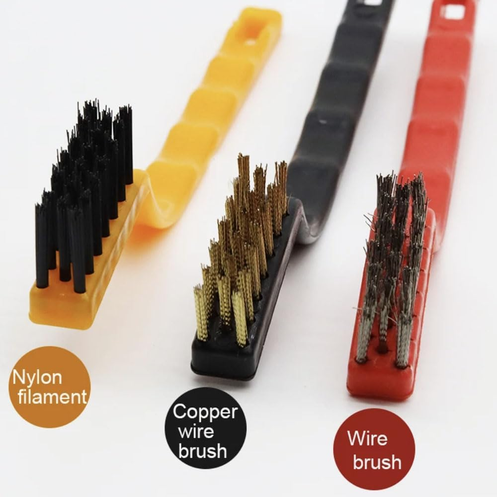 8-Piece Crevice Cleaning Kit with 2 Scrapers - Heavy Duty Grout Cleaner & Shower Cleaning Brush | Multi-Purpose Bathroom Scrubber & Kitchen Brush for Tiles and Windows | Home Essentials Cleaning Set image number 3