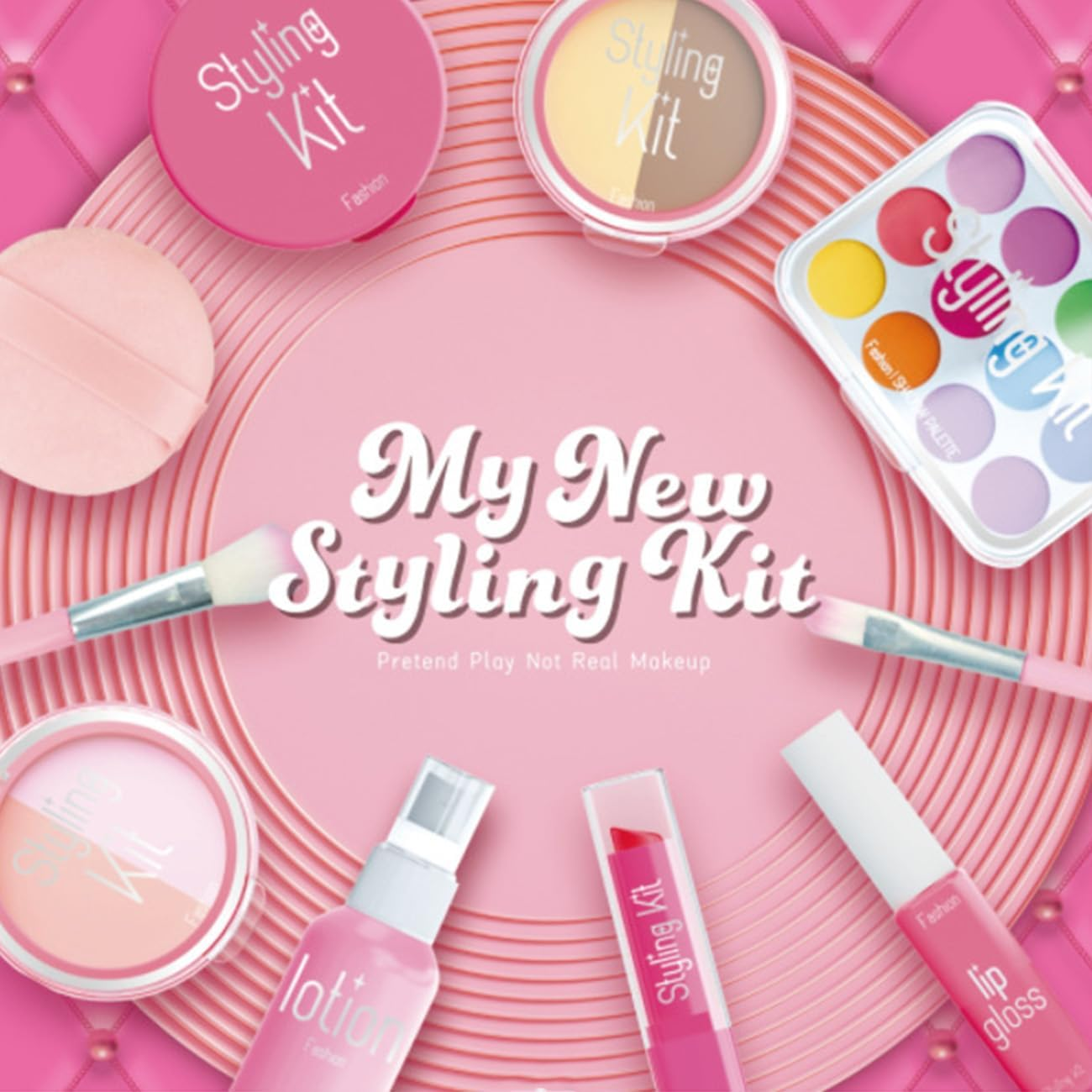 Non-Toxic & Washable Makeup Kit for Girls Kids 3-12 | Make up Set with Princess Dress up Toys Accessories | Ideal Christmas Birthday Gift for Girls image number 3