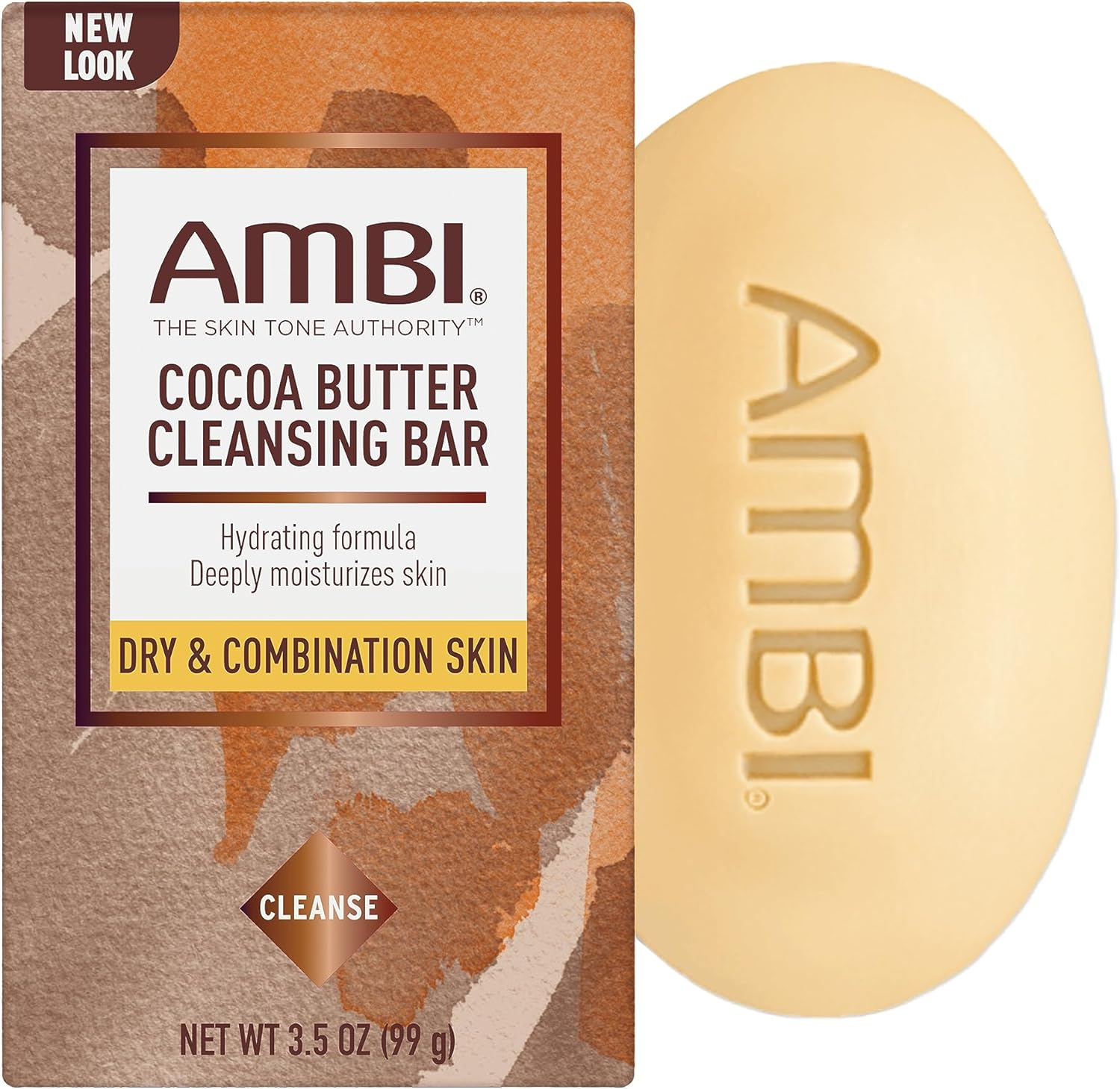 Ambi Skin Care Cleansing Bar Soap with Cocoa Butter to Restore Skin'S Natual Moisturize Balance, Helps Visibly Even Skin Tone, Washes Away Surface Impurities, Chocolate, 3.5 Oz image number 3