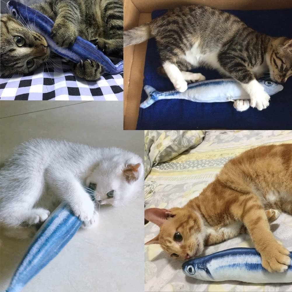 Mumoo Bear Catnip Toys 3 Pack - Simulation Fish Shape Realistic Fluffy Catnip Doll Interactive Pets Pillow Chew Bite Supplies for Cat Kitten Kitty image number 6