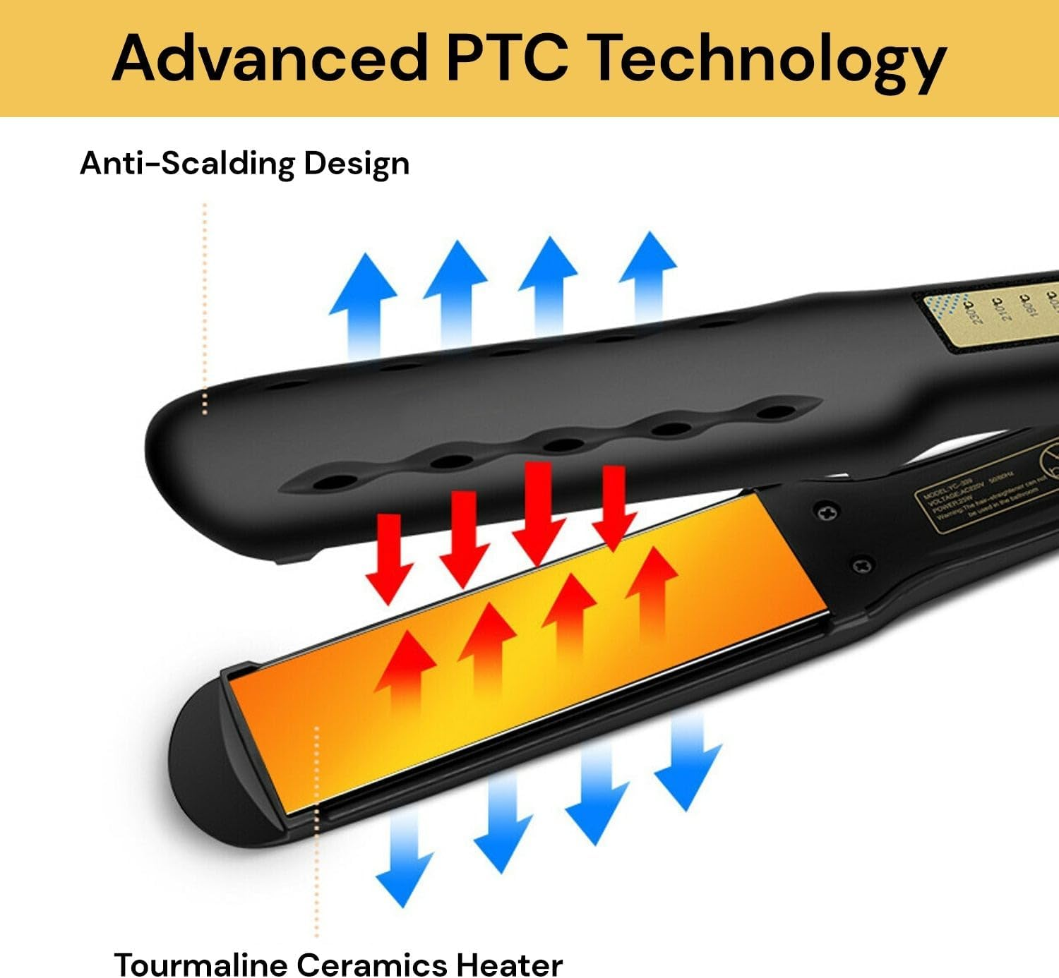 EZONEDEAL 2 in 1 Electric Hair Straightener Protecting Technology & Floating Ceramic Plates, Hair Straightener Flat Curler Wet and Dry Use Hair Styles image number 1