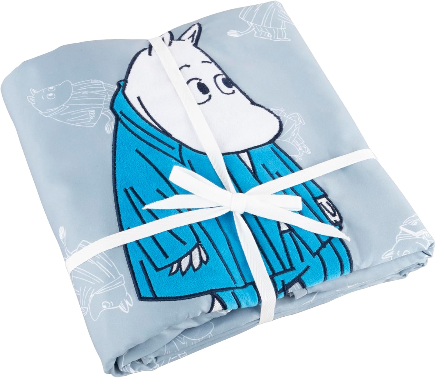 Moripilo Futon Cover Set, Moomin (Duvet Cover, 59.1 X 82.7 Inches (150 X 210 Cm), Pillowcase, 16.9 X 24.8 Inches (43 X 63 Cm), Gray, Goods, Cute Bedding Cover, 2-Piece Set, Character