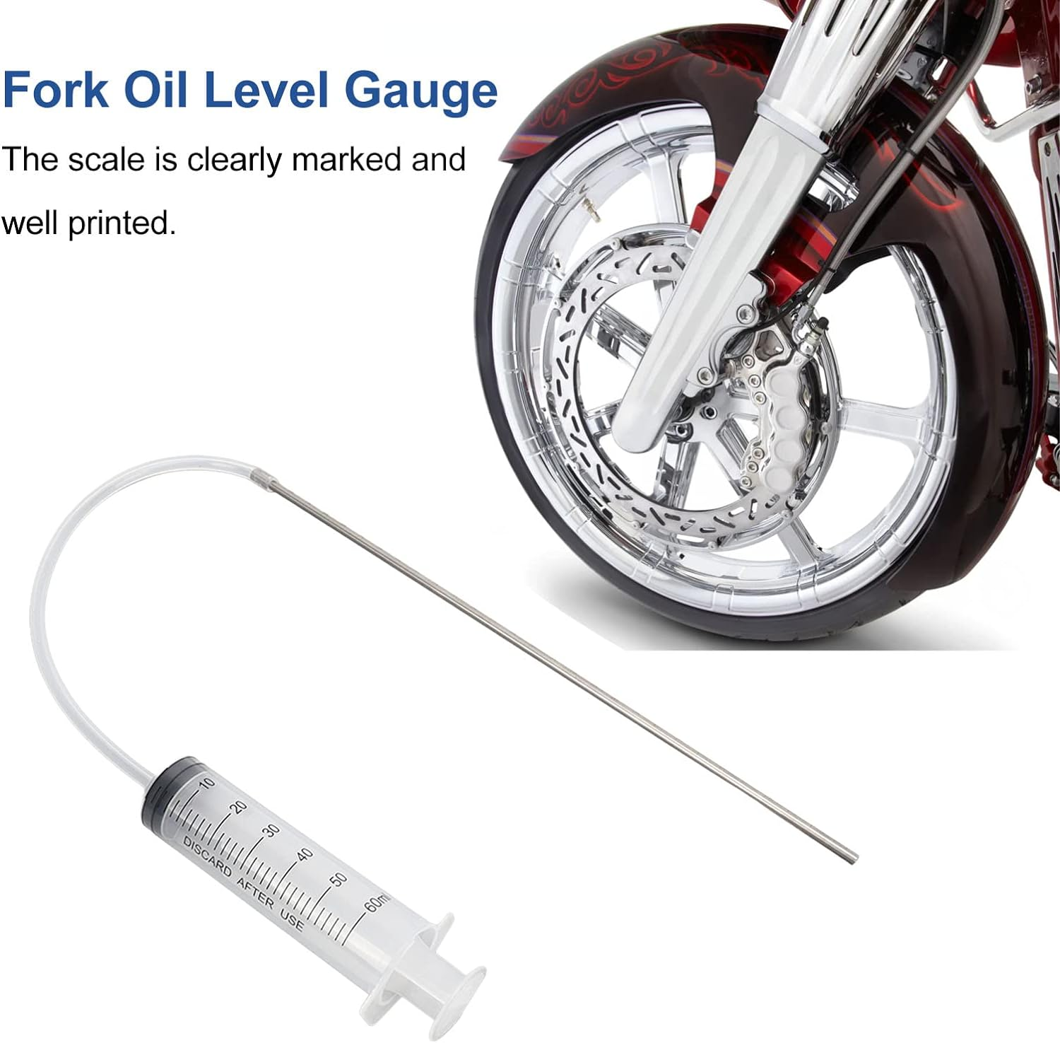 Fork Suspension Tool, Fast Connect Motorcycle Fork Oil Level Gauge for Motorbike image number 2