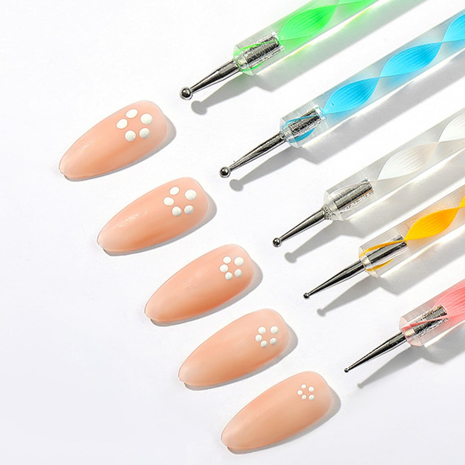 10 Nail Art Point Drill Pens and 3 Drawing Pens, Double Headed Nail Art Beauty Accessories, Finger Painting Point Flower Tools, Acrylic Indentation Pens image number 5