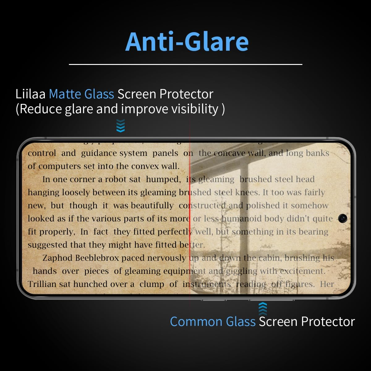 Liilaa Matt Privacy Screen for Samsung Galaxy S25 FE with Fingerprint Detection, Pack of 2 Matte anti Spy Privacy Screen Protector, Anti-Fingerprint Anti-Glare Privacy Film image number 1
