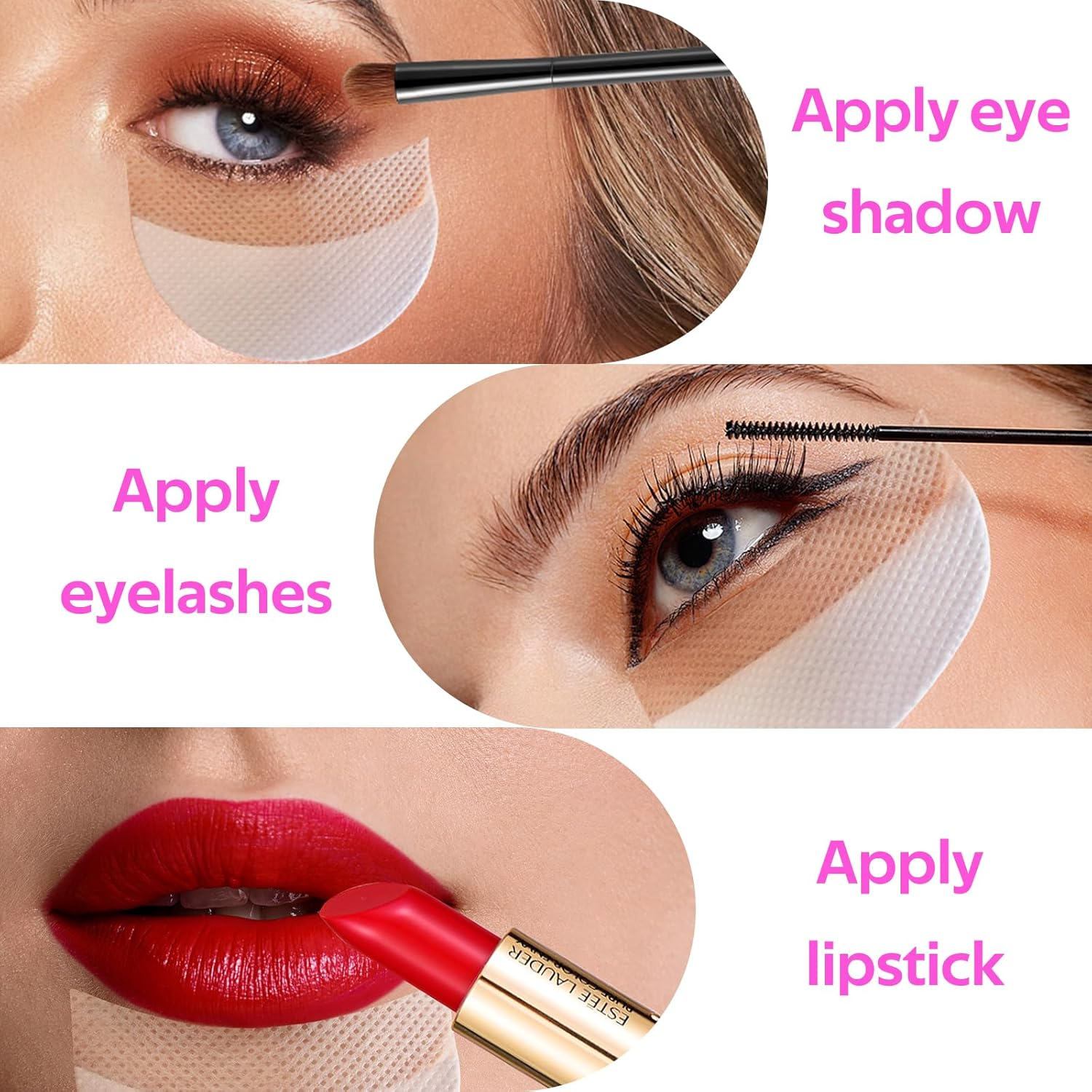 100 Pcs Eyeshadow Shields Pad Lint Free Eye Shadow Stencils Pads Professional under Patches Prevent Makeup Residue for Eyelash Extensions Eyeliner Tinting Lip image number 5