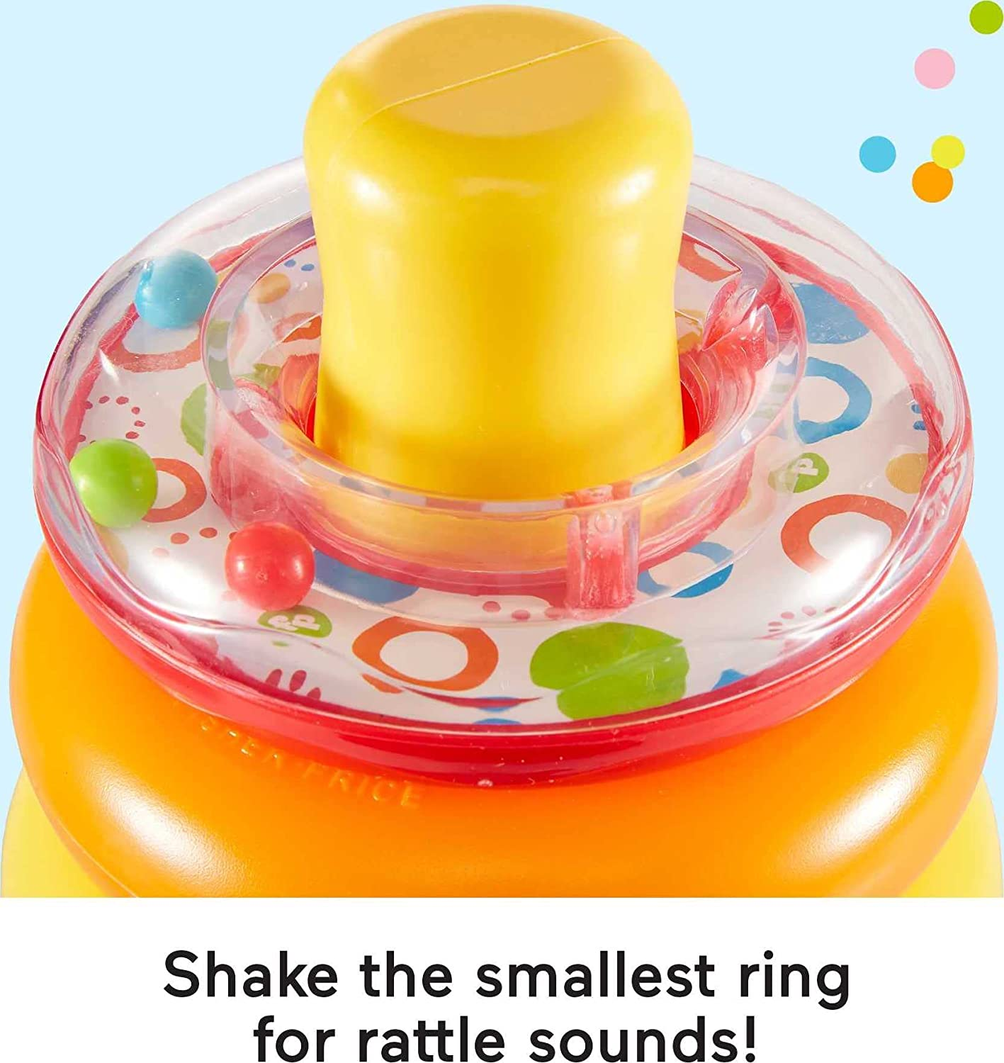 Fisher-Price Baby Stacking Toy Rock-A-Stack, Roly-Poly Base with 5 Colorful Rings for Ages 6+ Months image number 3
