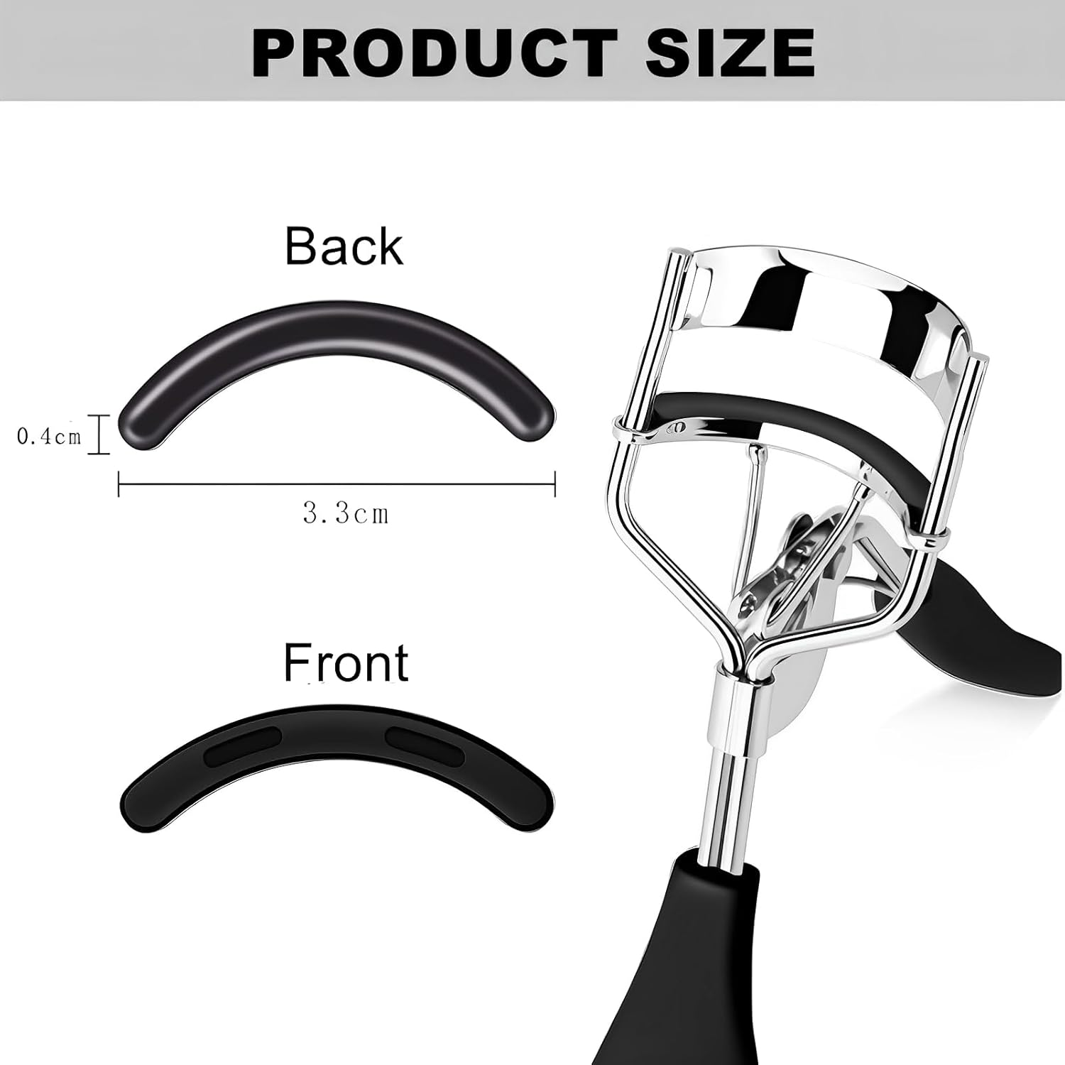 100Pack Compatible with Shiseido Eyelash Curler Refill Pads,High Elasticity Silicone Refill Pads Compatible with Shiseido Eyelash Curler,Gentle & Safe on Lashes,Black. image number 1