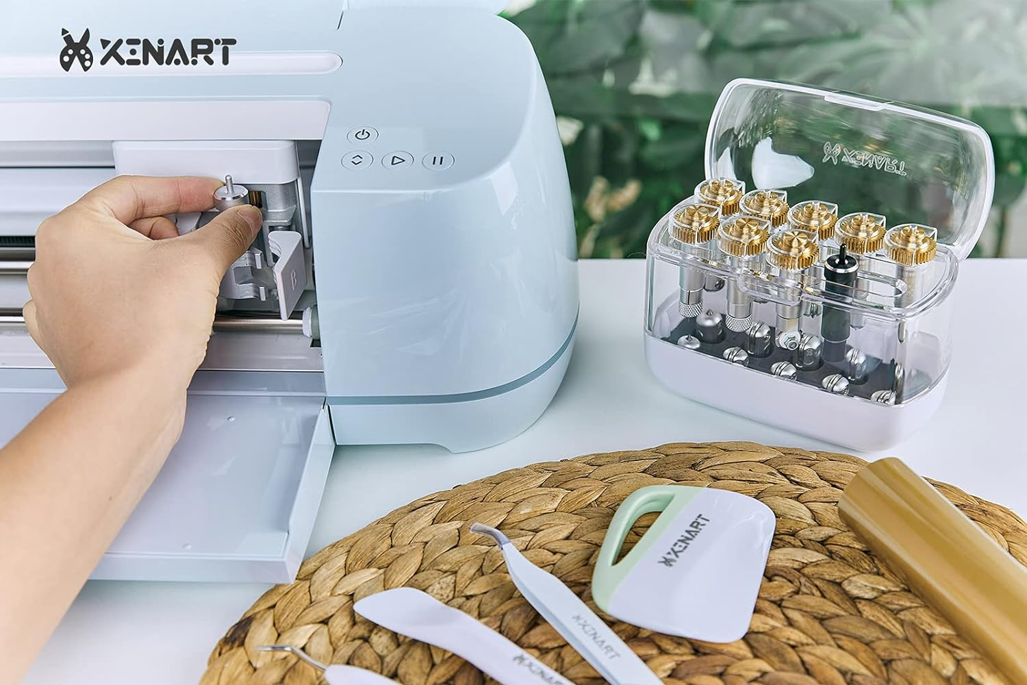 Xinart Organizer Case for Cricut Maker Blades/Quickswap Tip/Explore Blades, Box Holder for Cricut Joy Blades Accessories, White, Modern image number 1