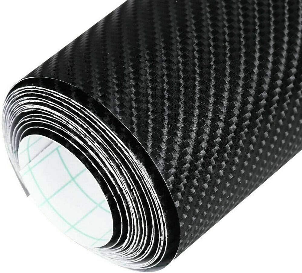 Gloss Black 4D Carbon Fiber Vinyl Car Phone Laptop Wrap Sticker Film 50X151Cm image number 3