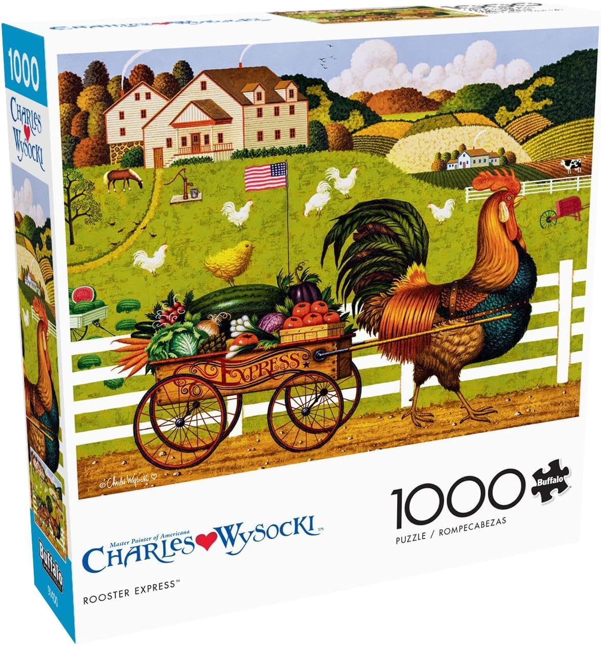 Buffalo Games - Charles Wysocki - Rooster Express - 1000 Piece Jigsaw Puzzle image number 3