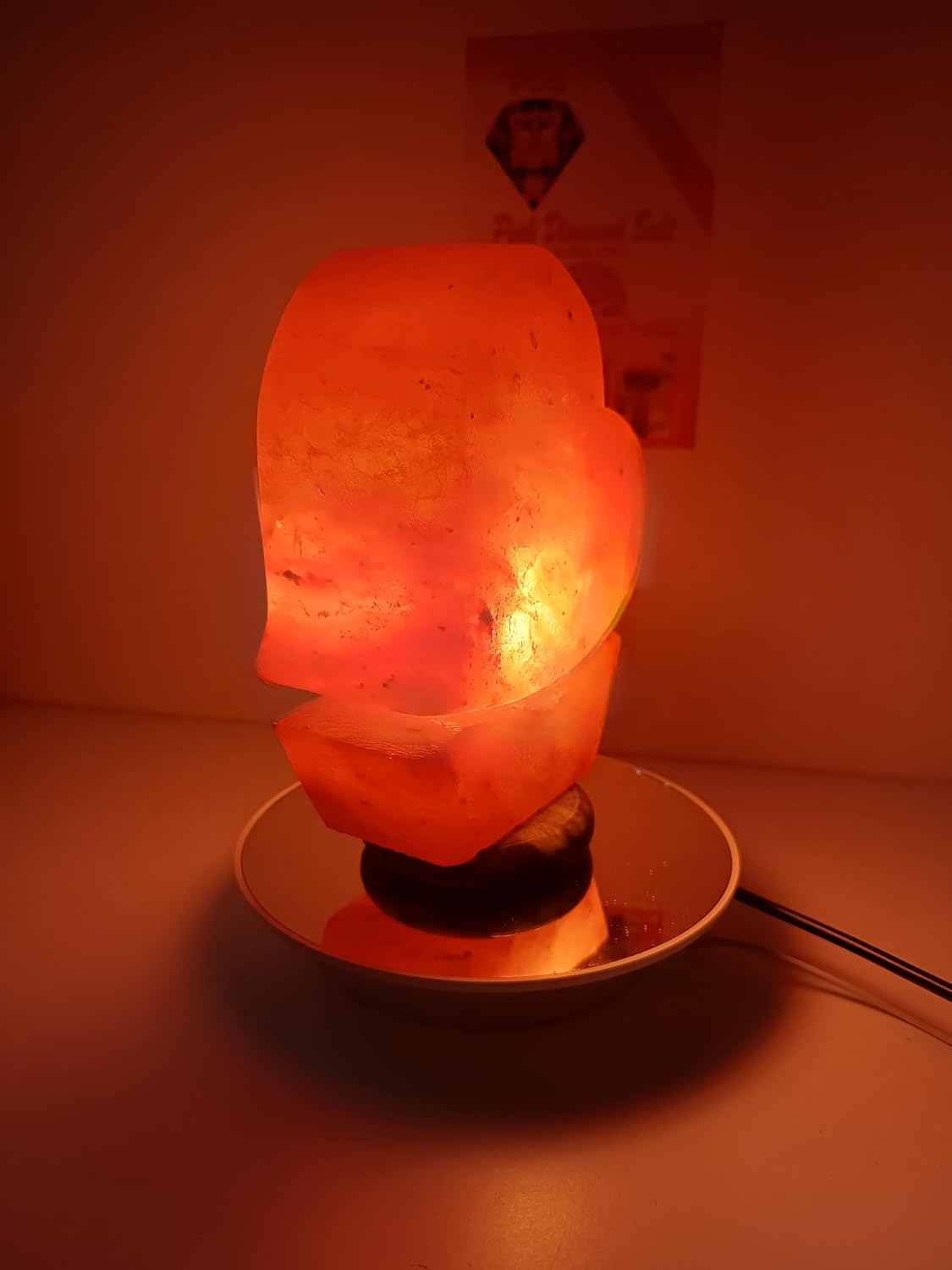 Heartstone Design Natural Heart Salt Lamp 100% Authentic, Handcrafted from the Foothills of the Himalayas Beautifully Hand Craft Heart Shape Lamp image number 6