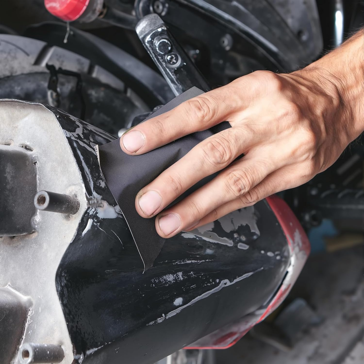 Sandpaper Set - 36 Sheets Sand Paper for Wood Glass Metal Finishing and Car Polish, Wet Dry Sanding Paper, Assorted Grit 120/220/320/400/600/800/1000/1200/1500/2000/2500/3000, 9 X 3.6 Inch image number 6