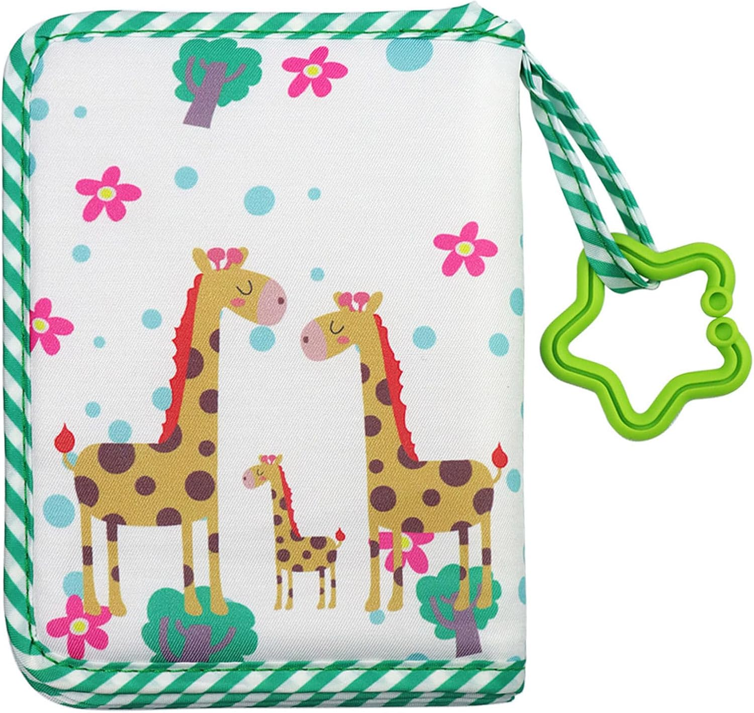 Soft Baby Memory Photo Book - Cloth Photo Album with Cartoon Animal Design for First Year Keepsake | Fabric Picture Book for Infant Toddler, Shower Gift Set for New Parents Family Record Organizer - Red image number 7