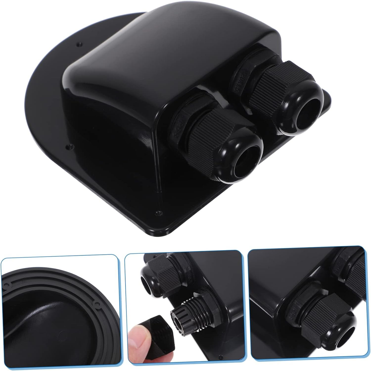 Photovoltaic Junction Box Abs Material Dual Cable Entry Solar Panel Wiring Cable Gland for Caravans Boats Rv Outdoor Use Protection image number 5