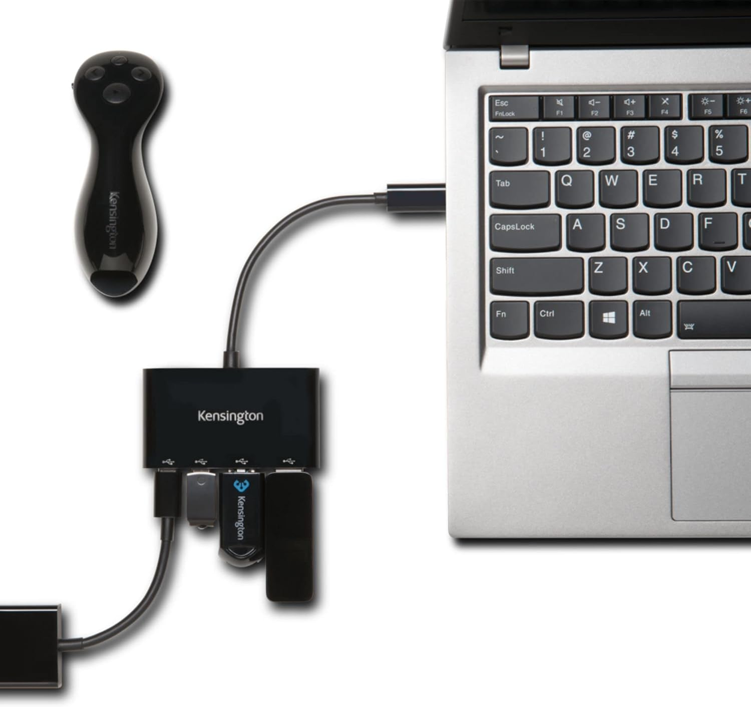 Kensington Ch1000 USB-C 4 Port Hub Black image number 1