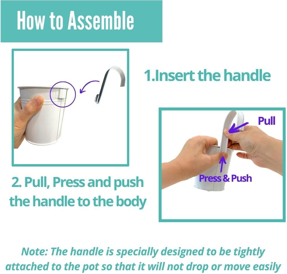 Lalagreen 6 Inch Hanging Planter Iron - 10 Pack, White Large Metal Flower Pot over Rail Balcony Railing Hanging Buckets for Plants Outdoor Fence Wall Herb Garden Succulent outside Deck Patio Porch image number 5