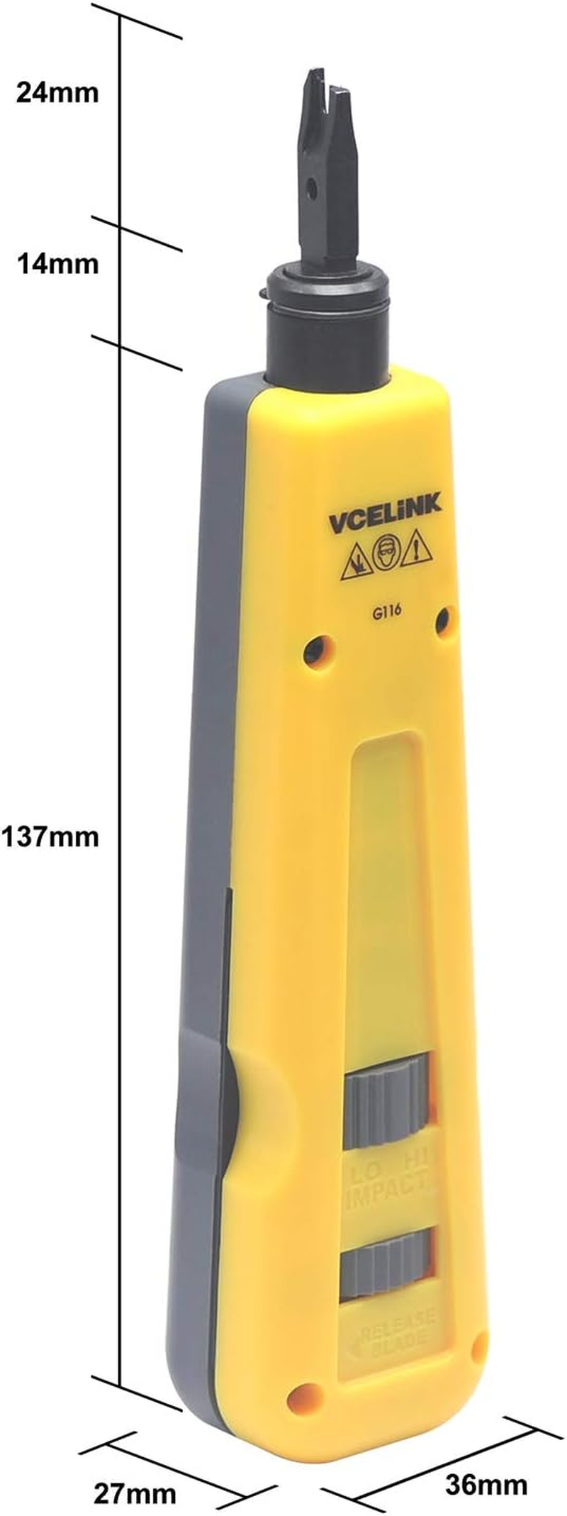VCELINK Punch down Impact Tool with 110 and 66 Blades, Network Wire Punch down Impact Tool Kit, Keystone Impact Terminal Insertion Tools, Network Cable CAT6/CAT5/CAT3 Stripper image number 3