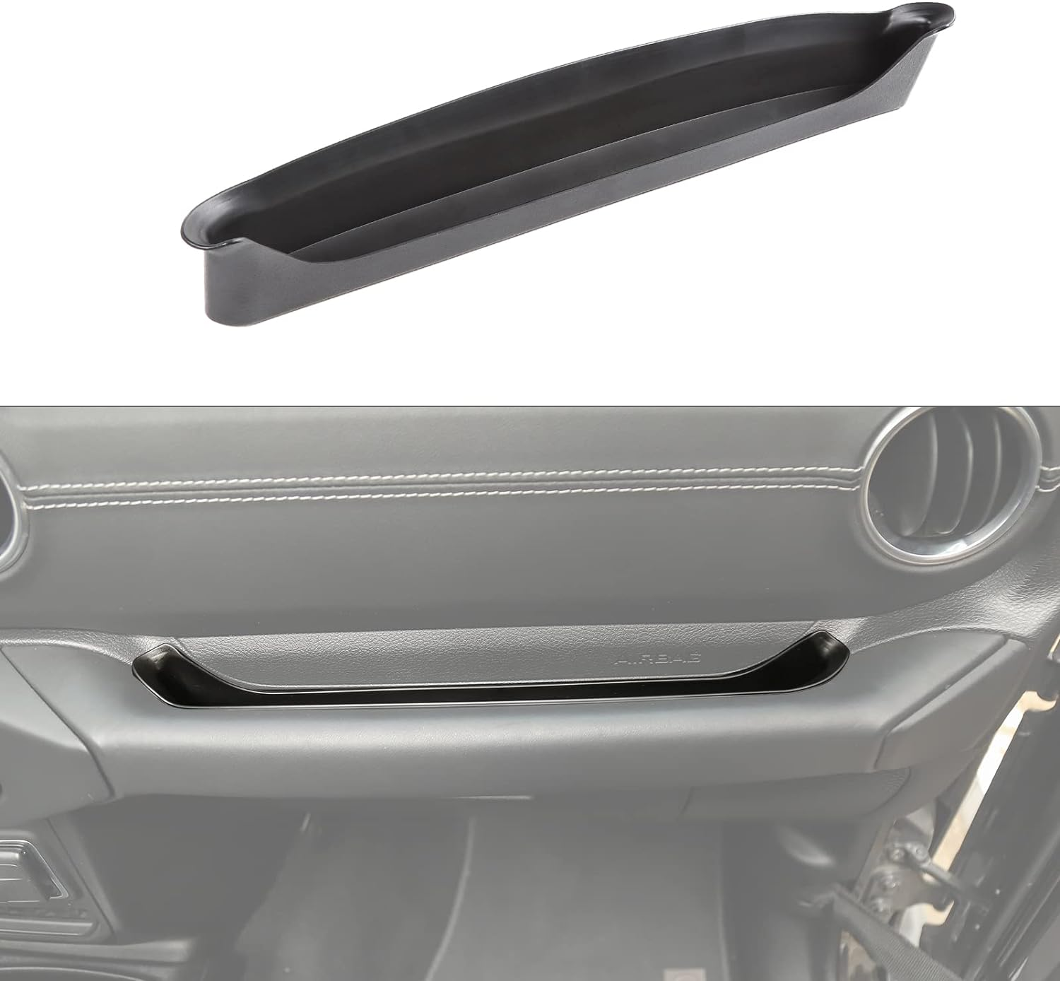 Voodonala for Jeep JL JT Grabtray Passenger Storage Tray Organizer Co-Pilot Grab Handle Box Bin Assistant Handle Compartment for 2018-2023+Jeep Wrangler JL JLU 2/4 Door Gladiator JT Fiber Fluff