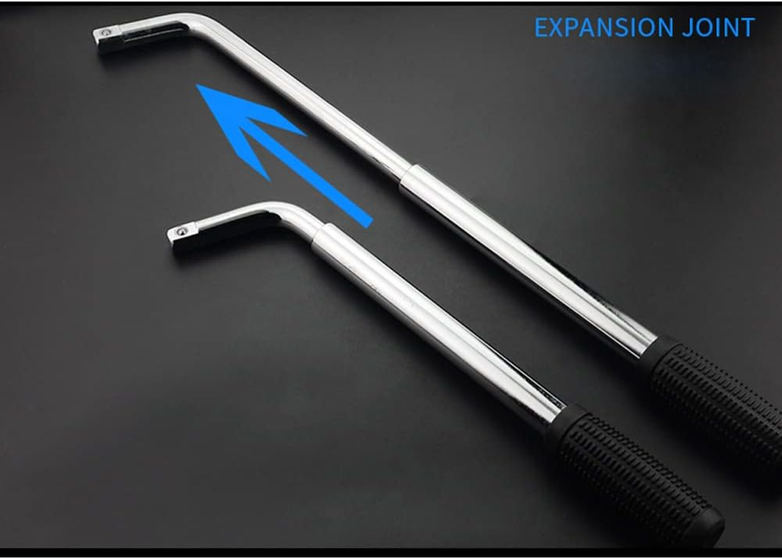 Extendable Wheel Brace, Telescopic Lug Wrench with 17/19Mm and 21/23Mm Standard Sockets, Non-Slip, Durable, Retractable for Car/Van/Truck Spare Tyre Breakdown Emergency Tools, Tyre Change Etc. image number 3