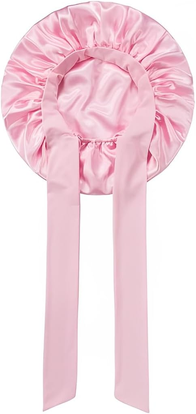JAWUZ Silk Bonnet for Sleeping, with Nastri Regolabili, Satin Hair Bonnet Raso per Donna Ragazza (Pink) image number 4