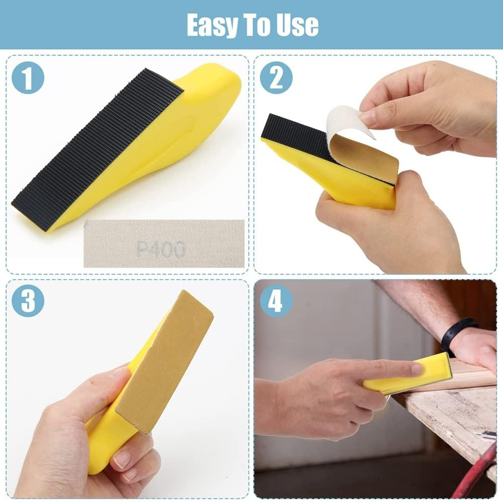 Zicojia Mini Sander for Detail Work, 70Pcs Sandpaper Set (40/60/80/120/150/220/400 Grit), Polyurethane & Paper Backing, Compatible with Orbital Sander, Suitable for Metal, Wood, Plastic & Glass image number 2