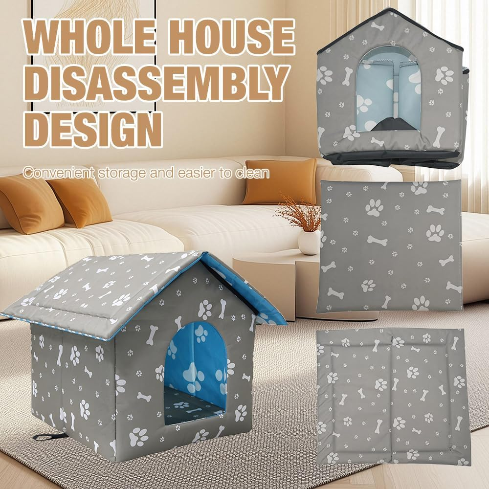 Mineup Outdoor Cat House, Outdoor Cat Kennel, Rough Cat Kennel, Waterproof and Warm, Outdoor House for Pets Made of Oxford (35 X 33 X 30 Cm) image number 1