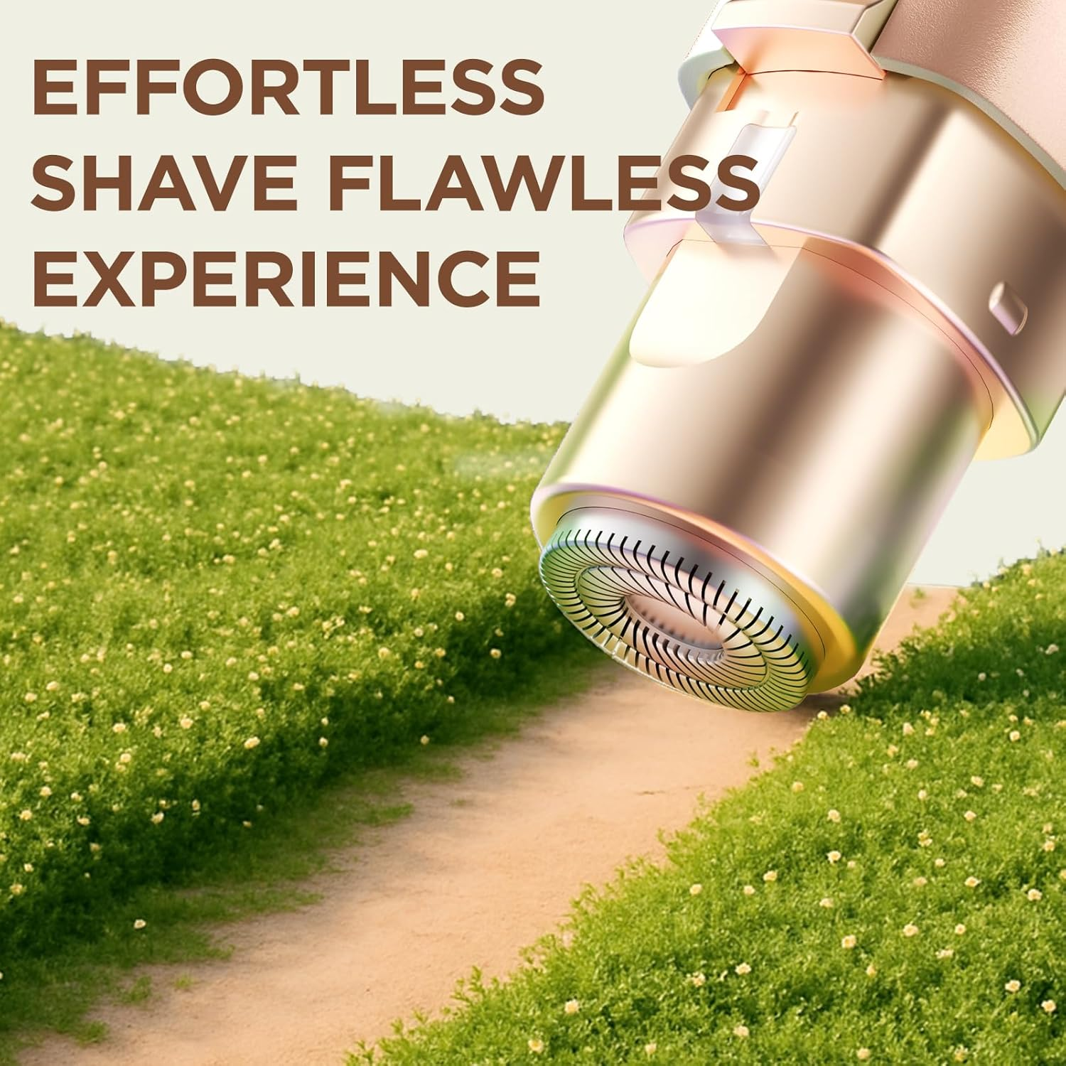 VG VOGCREST Rechargeable Facial Hair Removal for Women: 2-In-1 Electric Eyebrow and Facial Hair Removal Device - Suitable for Eyebrows Chin Cheeks Features a Built-In LED Light (Gold) image number 6