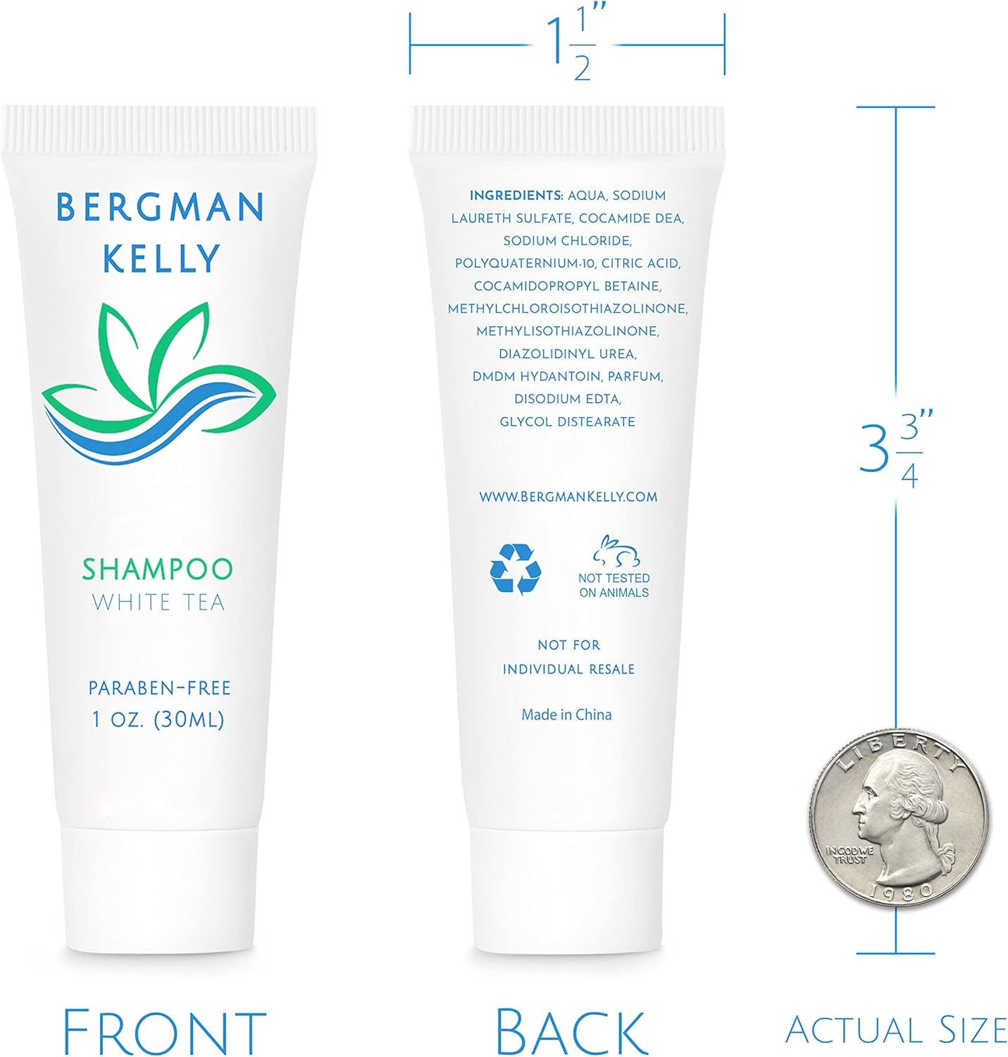 BERGMAN KELLY Travel Size Amenities (100 Pack, 30Ml) Shampoo and Conditioner for Guest Bathrooms image number 3