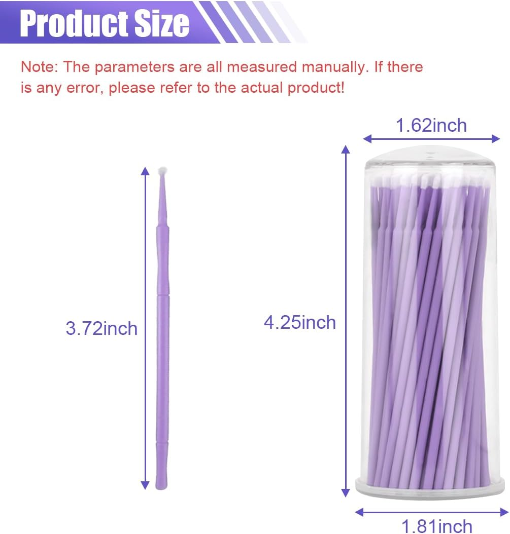100Pack 1.5Mm Touch up Paint Brushes, Repair Paint Brushes, Disposable Cotton Swabs Micro Applicators for Car Paint Chip Repair Automotive Scratch (Light Purple) - Deep Purple image number 4